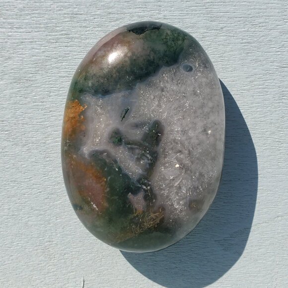Moss Agate Palm Stone Pillow (120) - Picture 3 of 5